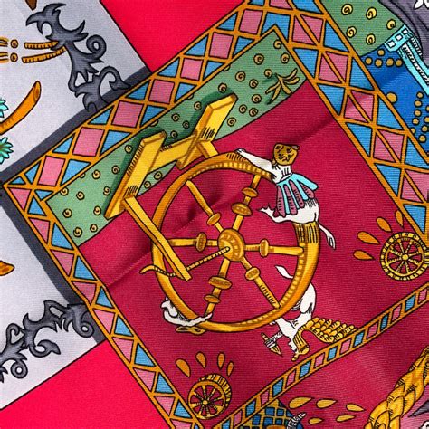 carre hermes le tarot|Le Tarot Hermes Scarf by Annie Faivre 90cm Silk .